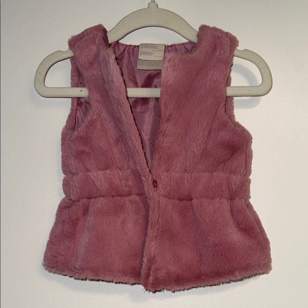 Pink Faux Fur Vest